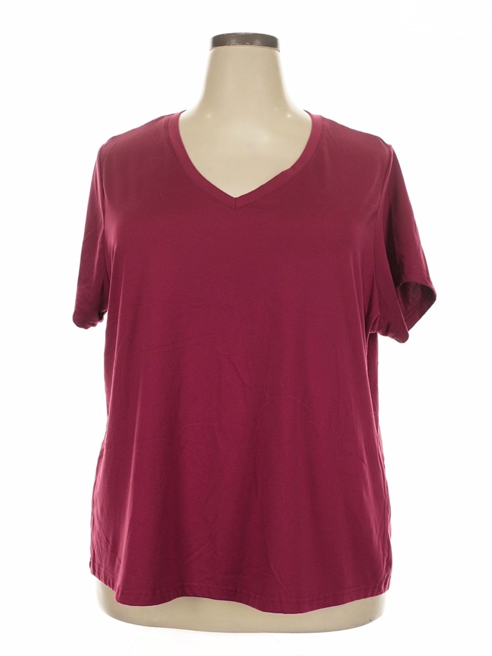 Women's nwt size 2x V-Neck Short Sleeve Top in Raspberry Radiance